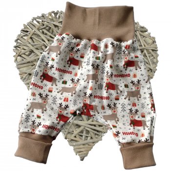 Fabric cuttings DIY sewing kit baby pants reindeer and cuffs